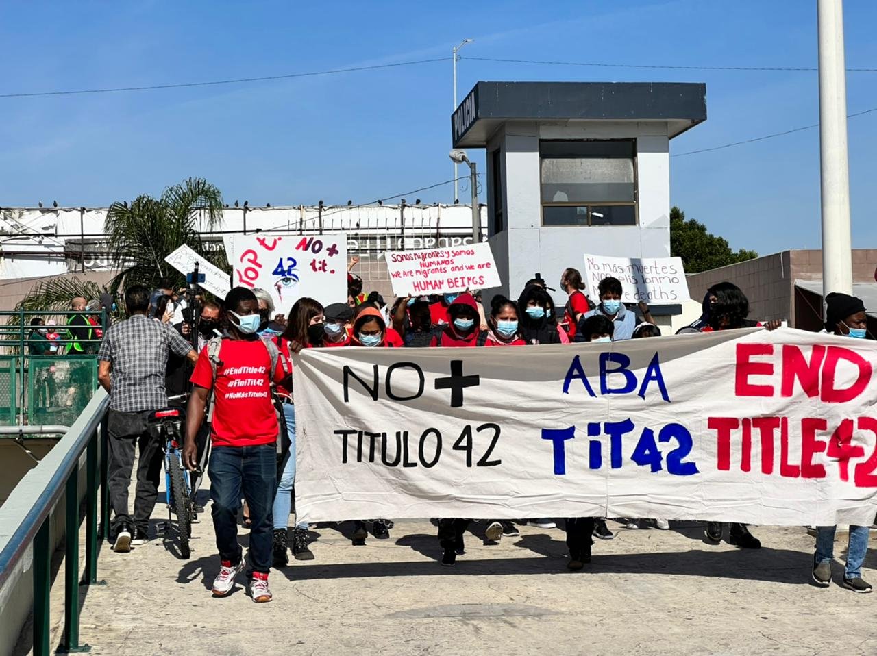 “Activists protest against Title 42 in the San Ysidro port of entry”