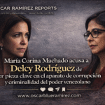María Corina Machado acusa a Delcy Rodríguez de ser pieza clave en el aparato de corrupción y criminalidad del poder venezolano
