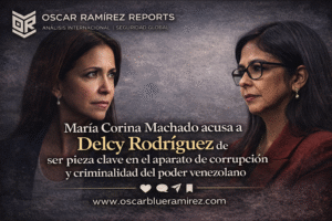 María Corina Machado acusa a Delcy Rodríguez de ser pieza clave en el aparato de corrupción y criminalidad del poder venezolano
